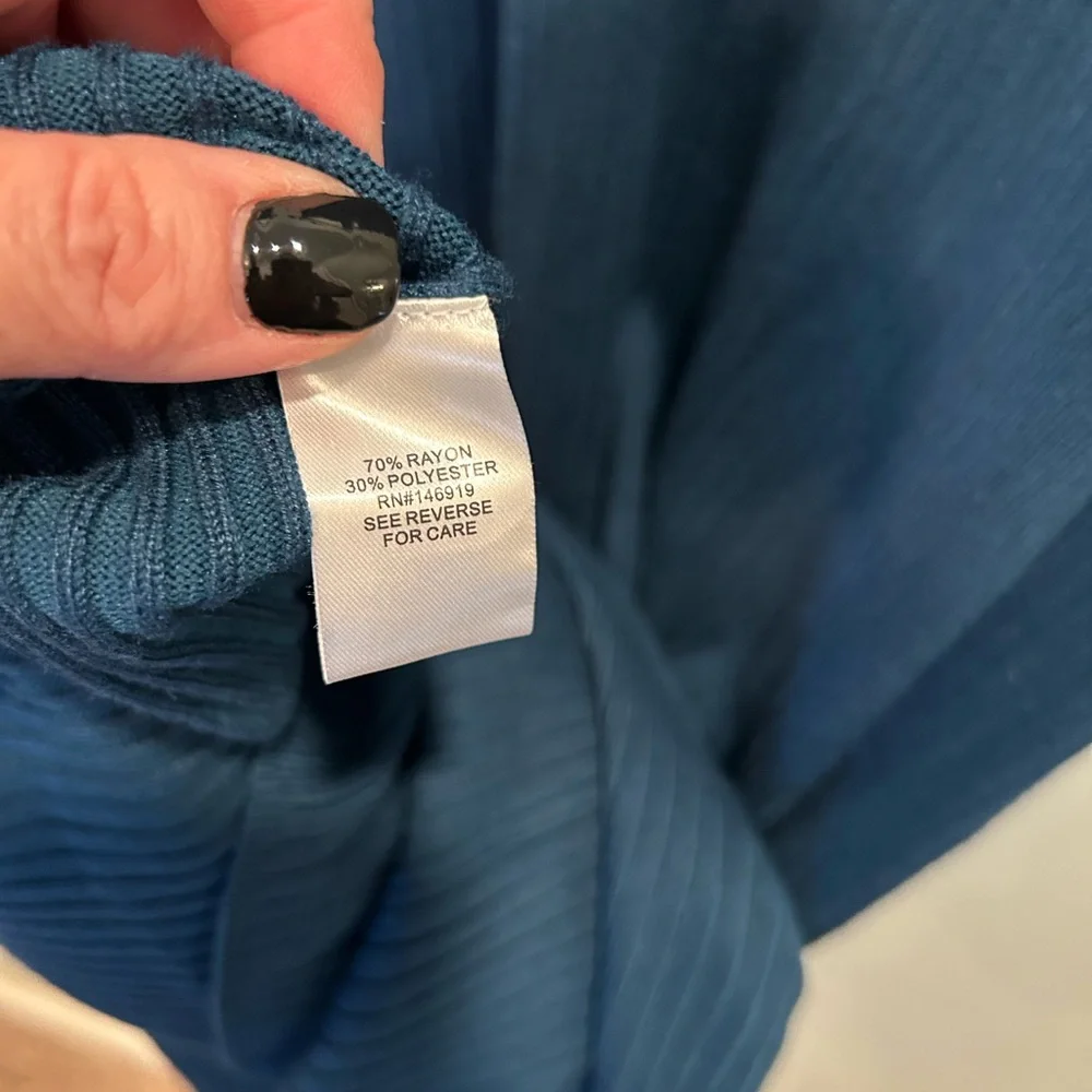 Teal Blue Bodycon Spaghetti Strap Sweater Dress XL - Picture 12 of 14